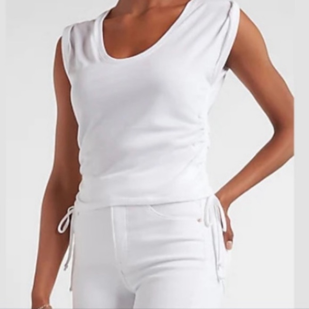 Express Side Tie White Tank Top for Women